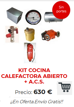 kit instalación cocina calefactora abierto